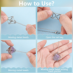 10 шт. 201 нержавеющая сталь макраме мешочек пустой держатель камней для изготовления подвесок ожерелий&nbsp;MAK-UN0001-52