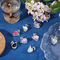 8 шт. 8-цветные бусины из сплава с микропаве из кубического циркония&nbsp;ALRI-CA0001-15