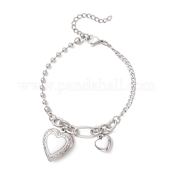 Браслеты с подвесками-медальонами из нержавеющей стали 316&nbsp;BJEW-JB13180