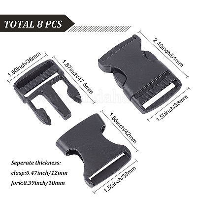 Пластиковая сторона релиз пряжки&nbsp;LS-FIND-WH0036-65-1