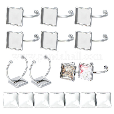 Набор для самостоятельного изготовления квадратных манжетных колец DIY-UN0005-39-1