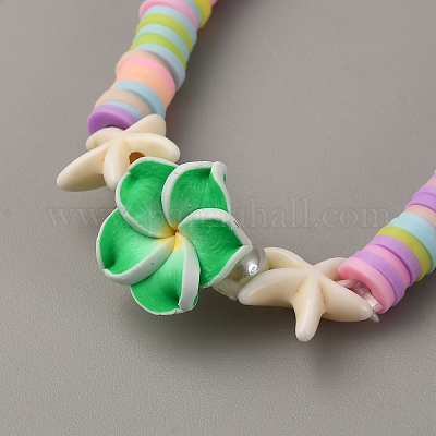 Полимерная глина бусины хейши эластичные браслеты для женщин&nbsp;BJEW-WH0023-66-1