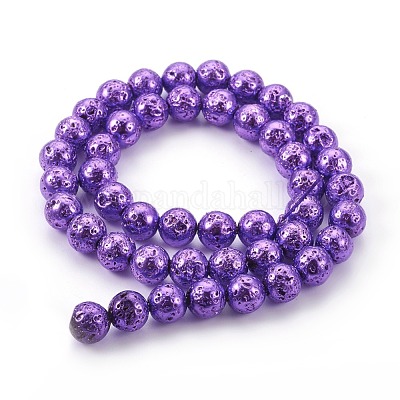 Гальванические бусины из натуральной лавы&nbsp;G-E511-01C-8mm-1