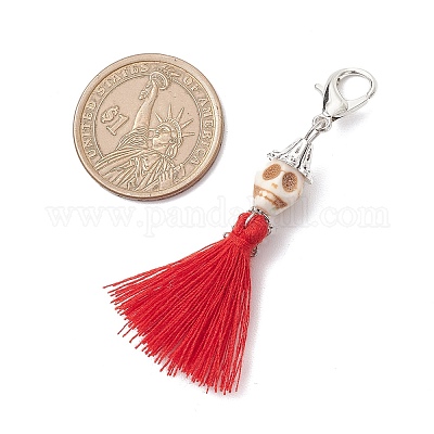 Подвесные украшения из поликоттона с кисточками ручной работы HJEW-JM03835-1