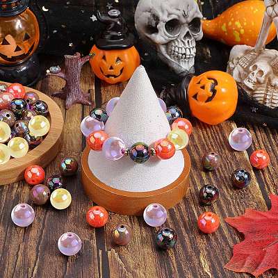 Тема Хэллоуин 100 шт 5 цвета непрозрачные акриловые бусины&nbsp;MACR-SP0001-01B-05-1