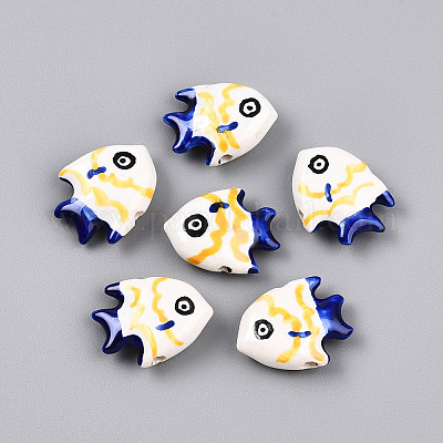 Фарфоровые бусины ручной работы&nbsp;PORC-N009-08C-1