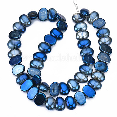 Стеклянные бусины с гальваническим покрытием &nbsp;EGLA-N008-012-1