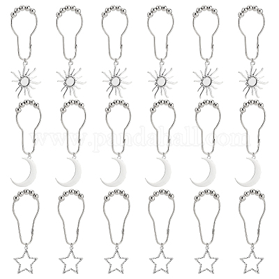 18 шт. 3 стильных железных кольца для занавески для душа в стиле вселенной для ванной комнаты&nbsp;HJEW-OC0001-24-1