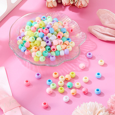 200шт непрозрачные акриловые европейские бусины&nbsp;SACR-TA0001-58-1