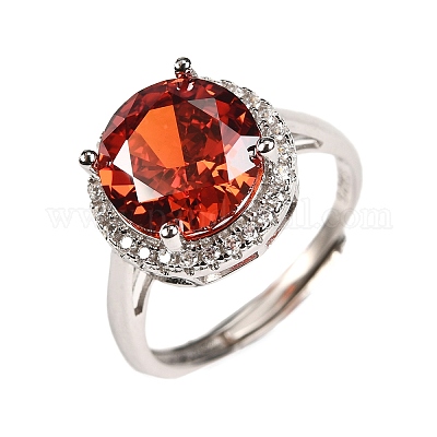 925 перстень из стерлингового серебра с паве из кубических цирконий RJEW-C138-01C-01-1