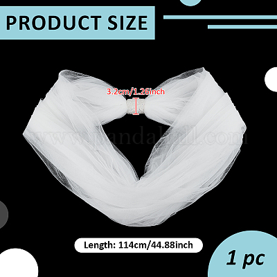 Нейлоновая свадебная шаль из сетки&nbsp;AJEW-WH0816-380A-1