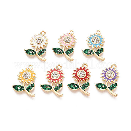 Подвески из сплава со стразами и эмалью&nbsp;ENAM-T024-34M-G-1