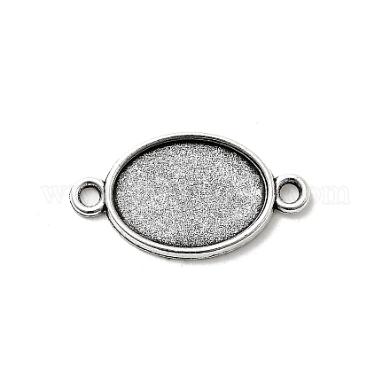 Старинное серебро тибетский стиль сплава параметров соединителя плоский овал кабошон&nbsp;LS-TIBE-M022-06AS-1