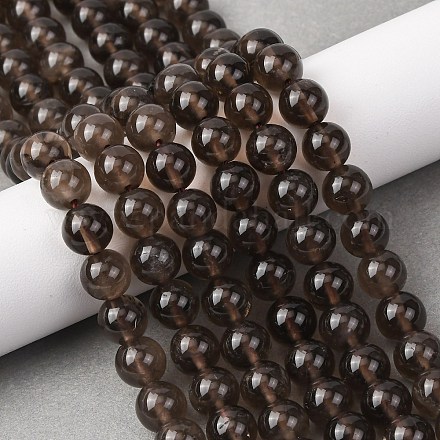 Природные дымчатый кварц бисер пряди круглые&nbsp;G-E329-8mm-38C-1