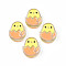 Transparent Acrylic Beads, with Enamel, Egg, Sandy Brown, 26x22x9mm, Hole: 3mm