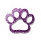 Acrylic Pendants, Paw Print, Purple, 45.5x50.5x2.5mm, Hole: 2mm