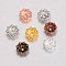 Alloy Fancy Bead Caps, Multi-Petal Flower, Mixed Color, 8x3mm, Hole: 1mm