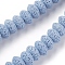 Natural Lava Rock Beads Strands, Dyed, Rondelle, Light Steel Blue, 10~11x6mm, Hole: 1.8mm, about 34 pcs/Strand, 7.87 inch(20cm)