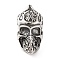 316 Surgical Stainless Steel Pendants, Skull Charm, Antique Silver, 41.5x20.5x23mm, Hole: 5x4.5mm
