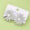 304 Stainless Steel ABS Imitation Pearl Stud Earrings, Flower, Stainless Steel Color, 30mm