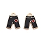 Alloy Enamel Charms, Pants with Heart Pattern, Light Gold, Black, 15x12x1.5mm, Hole: 1.8mm