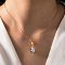 Elegant S925 Silver Gold Tear Drop Pendant Necklace for Women with Zirconia