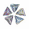 Eco-Friendly Iron Filigree Joiners Links, Cadmium Free & Lead Free, Twist Triangle, Rainbow Color, 33~34x35~36x6~10mm