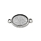 Antique Silver Tibetan Style Alloy Flat Oval Cabochon Connector Settings, Cadmium Free & Lead Free, Tray: 18x13mm, 29x16x2mm, Hole: 2mm, about 666pcs/1000g
