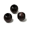 Natural Wood Beads, Dyed, Round, Large Hole Beads, Coconut Brown, 16x14mm, Hole: 6.5mm