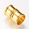Brass Magnetic Clasps with Glue-in Ends, Column, Golden, 20x14x14mm, Half Hole: 12mm