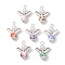 7Pcs Angel Printed Porcelain Ceramic Pendants, with Alloy Finding and ABS Plastic Imitation Pearl Round Beads, Mixed Color, 28x24.5x10.5mm, Hole: 3mm