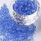Glass Seed Beads, Transparent, Round, Light Blue, 6/0, 4mm, Hole: 1.5mm, about 300 beads/30g