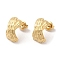 Ion Plating(IP) 304 Stainless Steel Stud Earrings, Criss Cross, Real 14K Gold Plated, 15.5x10mm