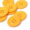 4-Hole Plastic Buttons, Flat Round, Gold, 22x2mm, Hole: 2mm