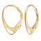 2Pcs 925 Sterling Silver Leverback Earring Findings, with 1Pc Polishing Cloth, Golden, 17x11.5x2mm, Hole: 4x1.2mm