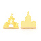 Cartoon Resin Cabochons, DIY Hair Accessories, Castle, Yellow, 36x33.5x13.5mm