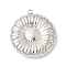 304 Stainless Steel Pendants, Flower Charms, Stainless Steel Color, 36x33x8mm, Hole: 2mm