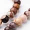 Round Natural Zebra Jasper Bead Strands, 8mm, hole: 1mm, about 47~48pcs/strand, 15 inch