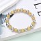 Brass Round Beaded Stretch Bracelets for Women, Rack Plating, Long-Lasting Plated, Lead Free & Cadmium Free, Real Gold Plated & Real Platinum Plated, 1/4 inch(0.8cm), Inner Diameter: 2 inch(5cm)