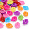 Plastic Pendants, Leaf, Mixed Color, 16x13x5mm, Hole: 1.2mm, about 2130pcs/bag