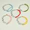 10Pcs Fashion Braided Bracelets, with Leather Cord, Aluminium Chains and Alloy Lobster Claw Clasps, Mixed Color, 195mm