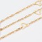 Ion Plating(IP) 304 Stainless Steel Cable Chains, with Heart Links, Soldered, with Spool, Flat Oval, Golden, 2.5x2x1mm, about 32.8 Feet(10m)/roll