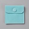 Square Velvet Jewelry Box with Snap Button, for Pendant, Ring and Bracelet Packaging Box, Turquoise, 7x7x0.95cm