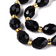 Натуральный черный обсидиан бисер пряди&nbsp;G-N342-35-8x6-01-4