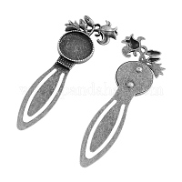 Тибетский стиль розовый цветок сеттинги кабошон закладки&nbsp;X-TIBE-S158-AS-NR