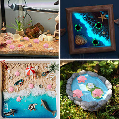 12 шт. светящиеся смоляные кабошоны&nbsp;RESI-TA0004-55C