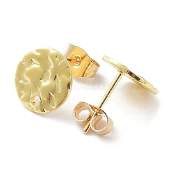 201 плоская круглая фурнитура для сережек-гвоздиков из нержавеющей стали&nbsp;STAS-K259-19B-G