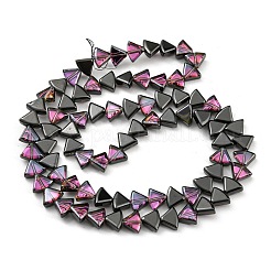 Полупокрытые гальваническим способом прозрачные стеклянные бусины&nbsp;EGLA-G037-08A-HP01