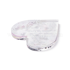 В форме сердца со словесным акриловым орнаментом&nbsp;DJEW-XCP0001-07