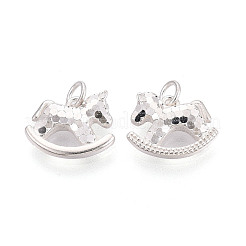 Текстурированные подвески в виде качающейся лошадки из стерлингового серебра [925] пробы&nbsp;STER-T009-09S